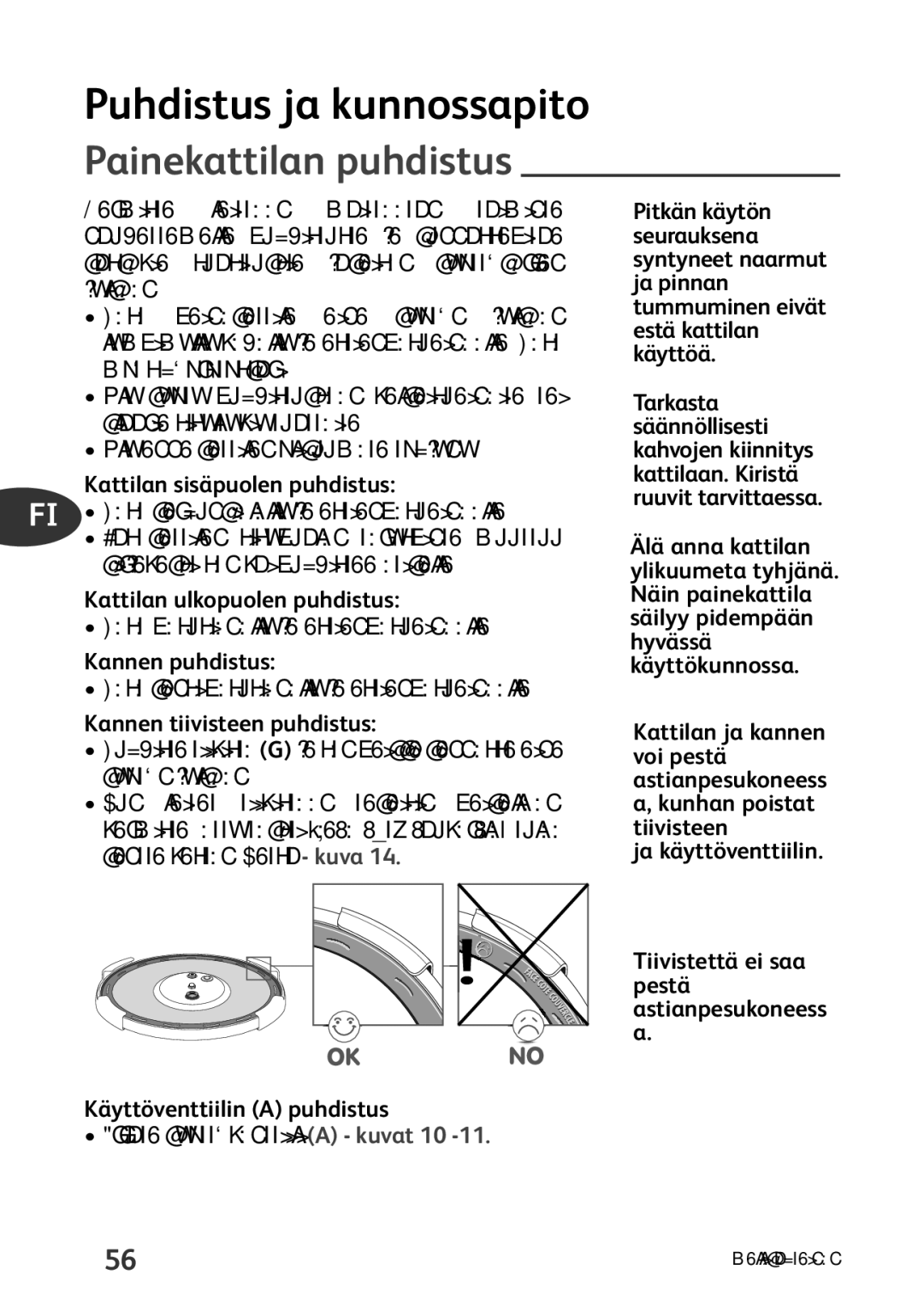 Tefal P4424735 manual Puhdistus ja kunnossapito, Painekattilan puhdistus 