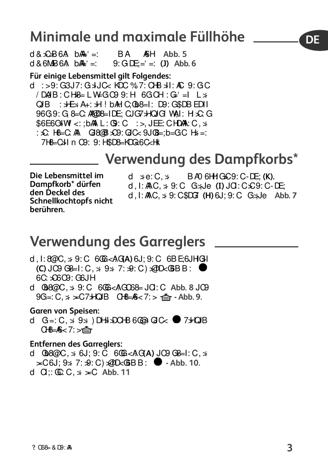 Tefal P4424735 manual Minimale und maximale Füllhöhe, Verwendung des Dampfkorbs, Verwendung des Garreglers 