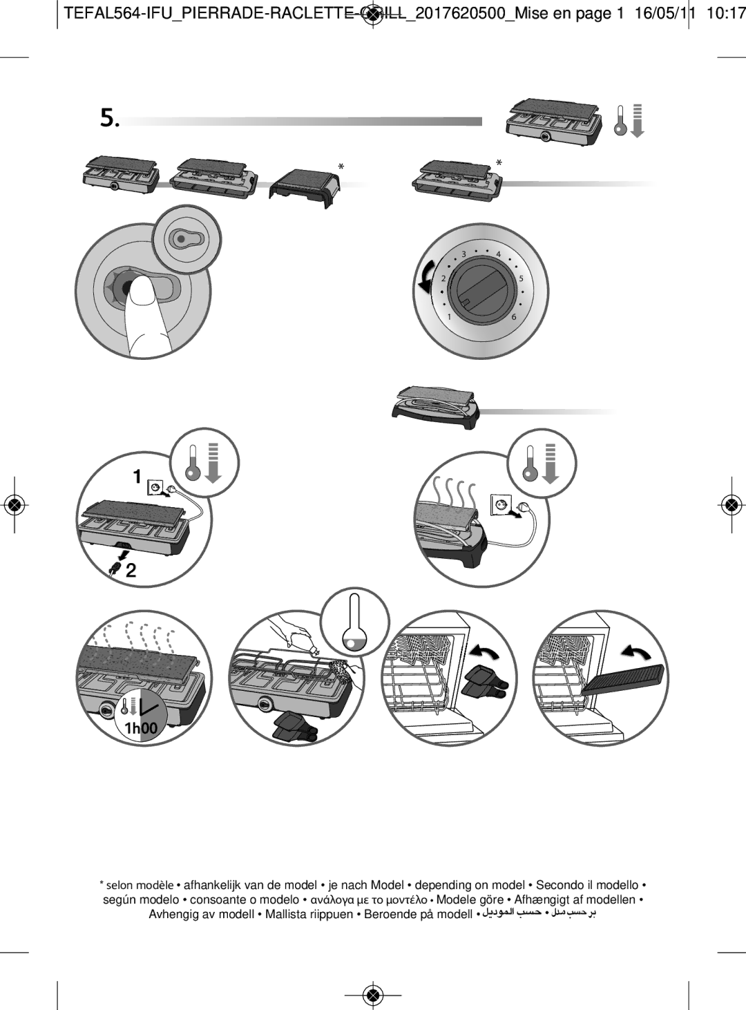 Tefal PI130712 manual 1h00 