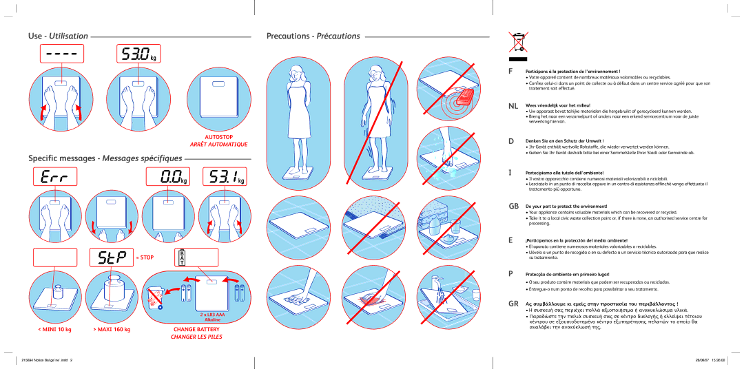 Tefal PP3023A5, PP3023A9 manual Participons à la protection de l’environnement, Wees vriendelijk voor het milieu 