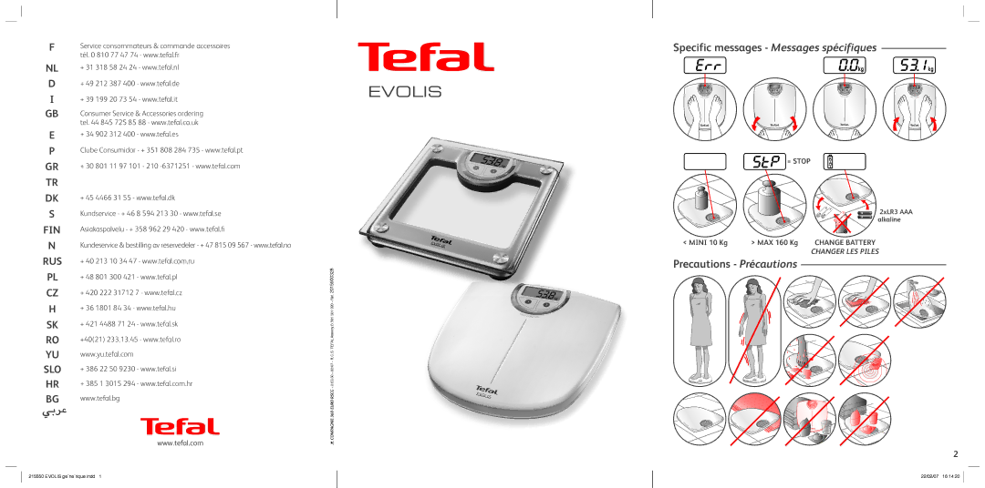 Tefal PP4048B9, PP4048A5, PP4048A9, PP4048A6 manual Evolis 