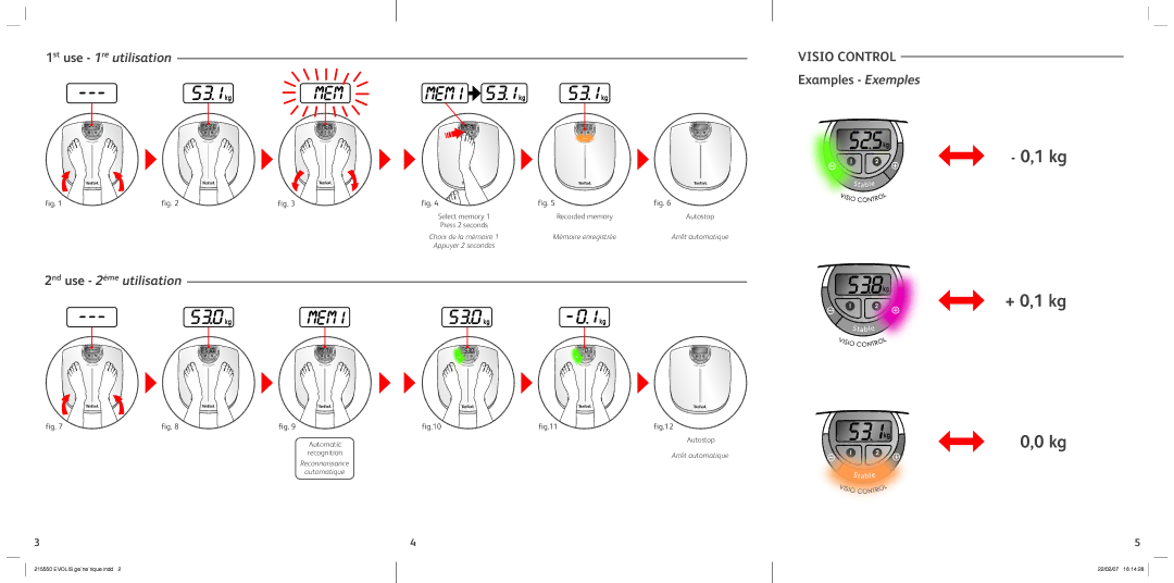 Tefal PP4048A9, PP4048A5, PP4048B9, PP4048A6 manual 1st use 1re utilisation, 2nd use 2ème utilisation 