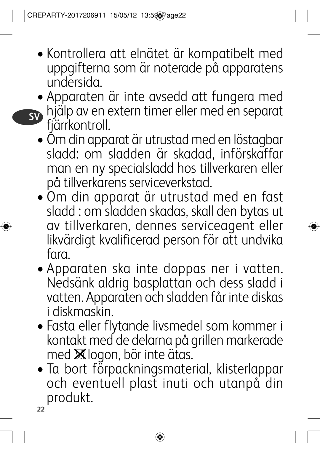 Tefal PY556812, PY556816 manual Fjärrkontroll 