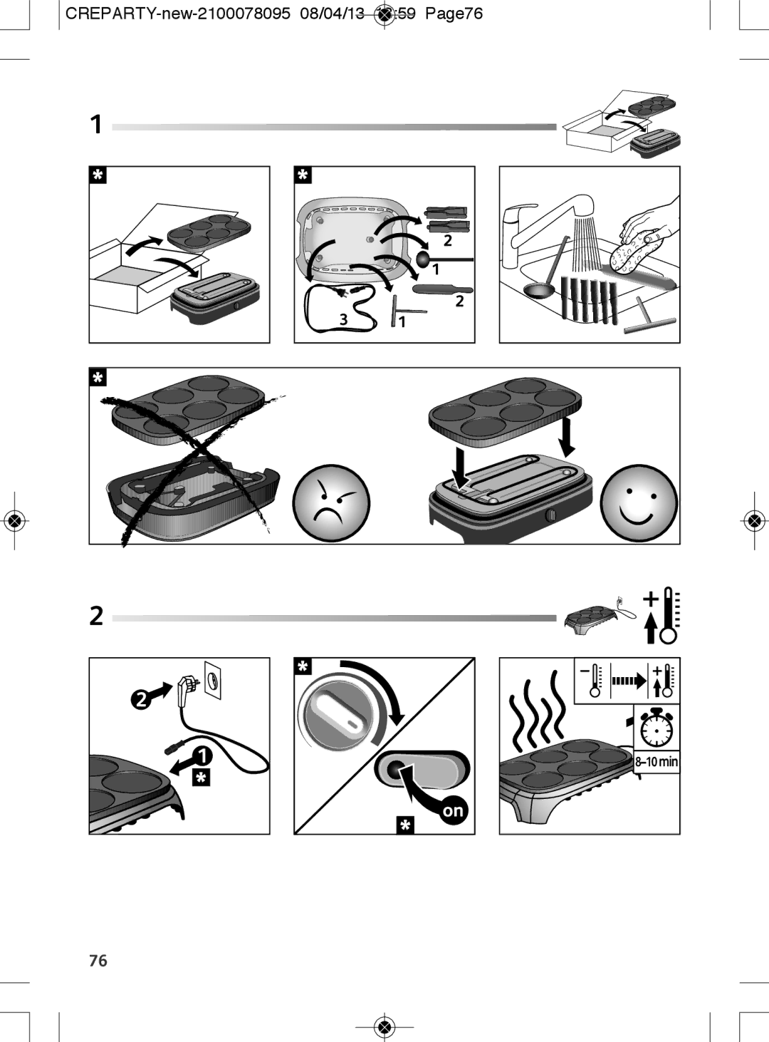 Tefal PY558816, PY558813 manual CREPARTY-new-2100078095 08/04/13 1359 Page76 