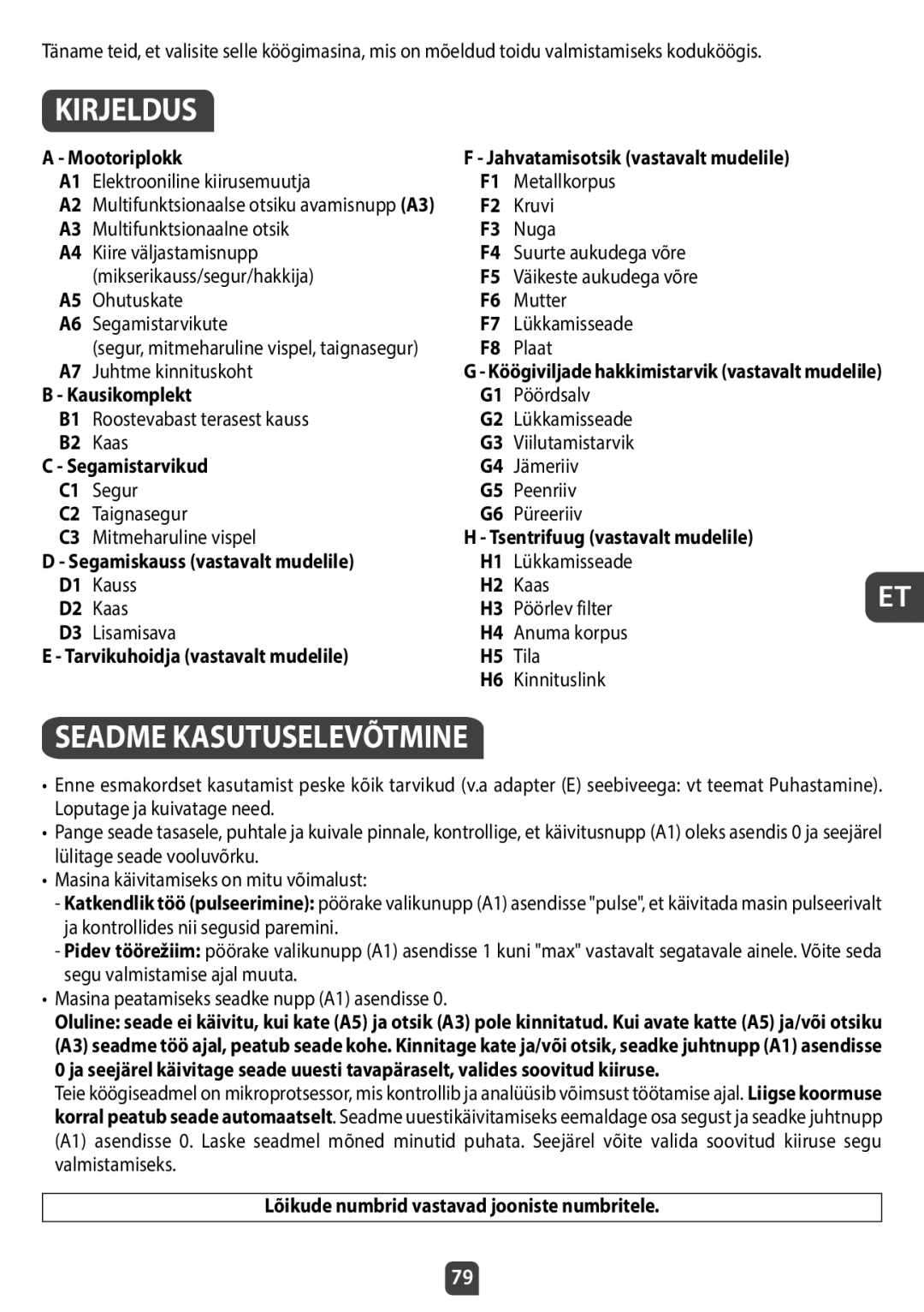 Tefal QB404D38 manual Kirjeldus, Seadme Kasutuselevõtmine, Plaat Juhtme kinnituskoht 