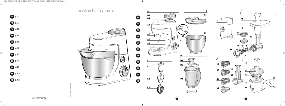 Tefal QB407H38 manual Masterchef gourmet 