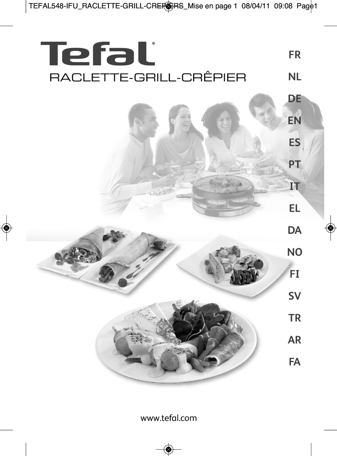 Tefal RE126812 manual Raclette-Grill-Crêpier Nl 