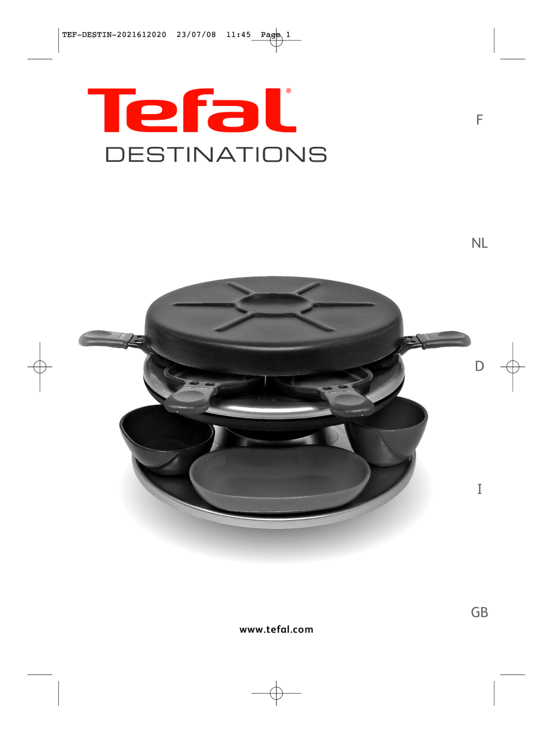 Tefal RE590012 manual Destinations 