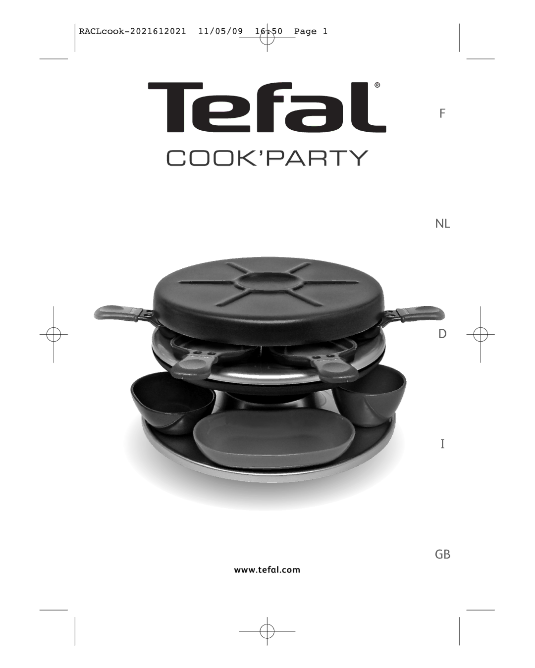 Tefal RE591012 manual Cook’Party 