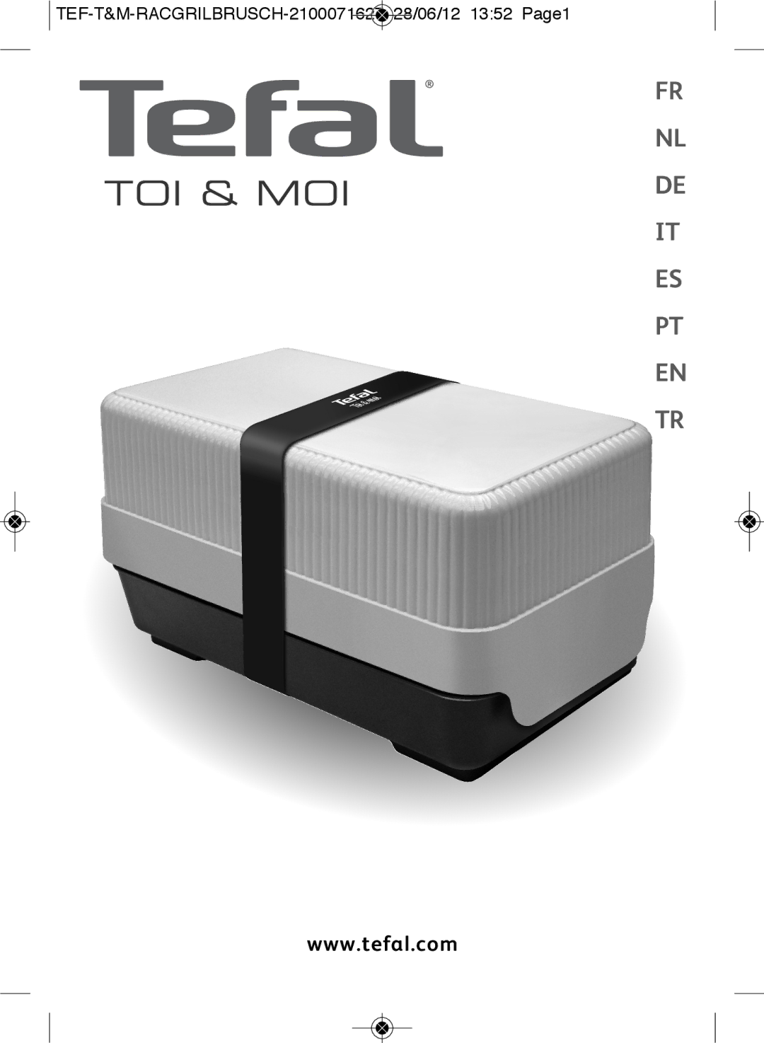 Tefal RE901601 manual Toi & Moi, TEF-T&M-RACGRILBRUSCH-2100071627 28/06/12 1352 Page1 