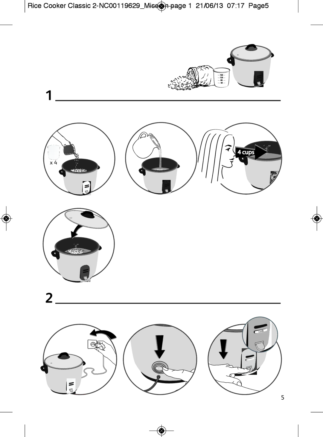 Tefal RK101131, RK101115, RK1011CH manual Cook 