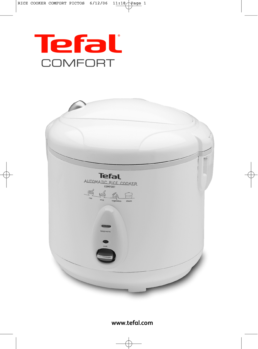 Tefal RK4008CB, RK400870, RK400851 manual Rice Cooker Comfort Pictos 6/12/06 1118 