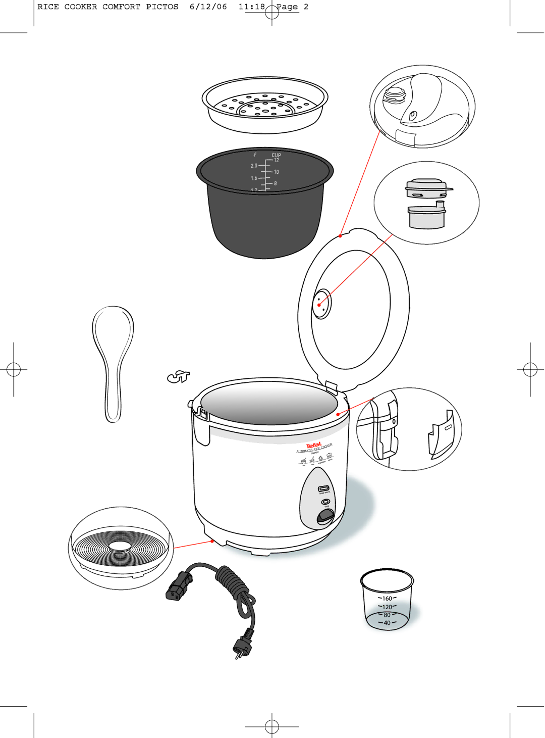 Tefal RK400851, RK400870, RK4008CB manual Rice Cooker Comfort Pictos 6/12/06 1118 