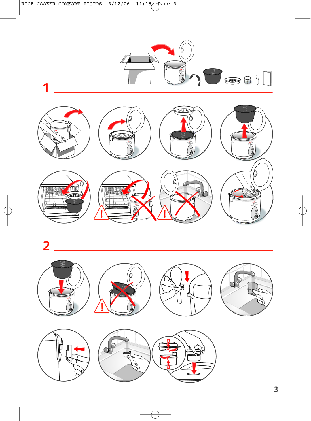 Tefal RK400870, RK4008CB, RK400851 manual Rice Cooker Comfort Pictos 6/12/06 1118 