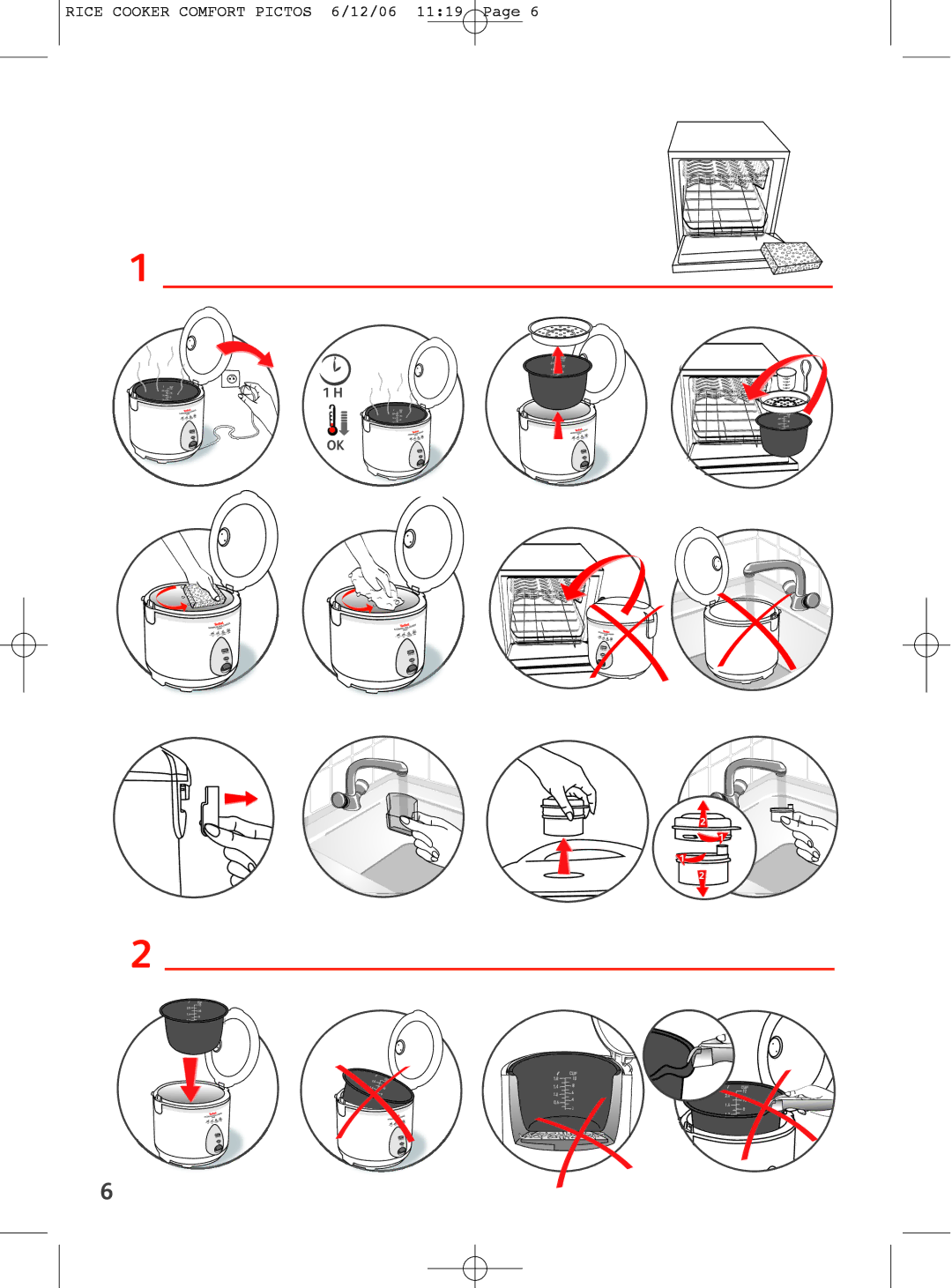 Tefal RK400870, RK4008CB, RK400851 manual Rice Cooker Comfort Pictos 6/12/06 1119 