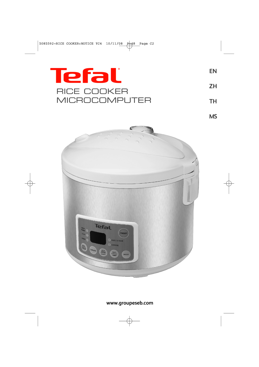 Tefal RK401171, RK401170 manual Rice Cooker Microcomputer 