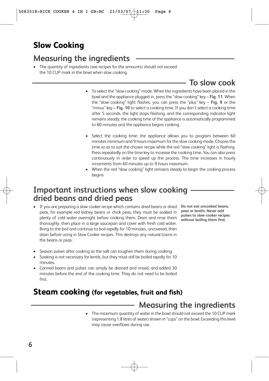 Tefal RK701115, RK701150, RK701116, RK701170 manual Slow Cooking, Measuring the ingredients, To slow cook 