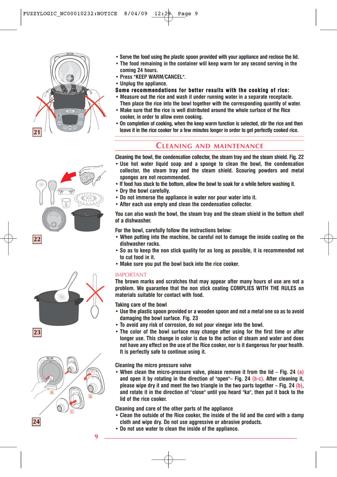 Tefal RK701470 manual 