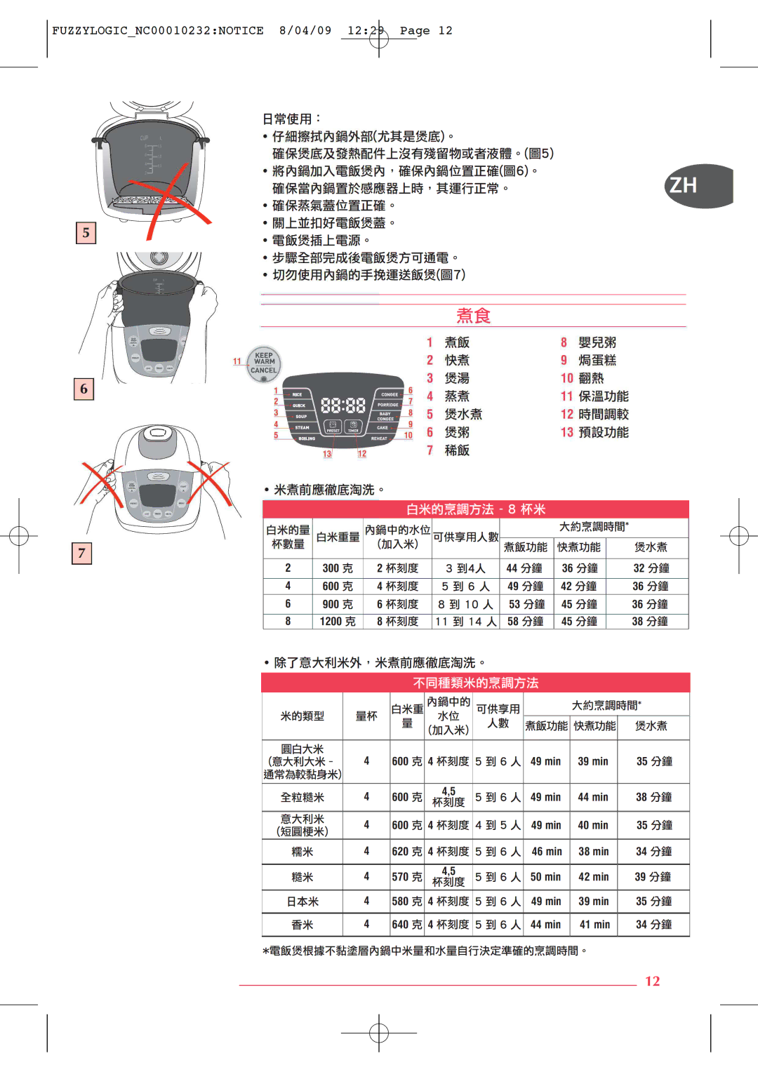 Tefal RK701470 manual 