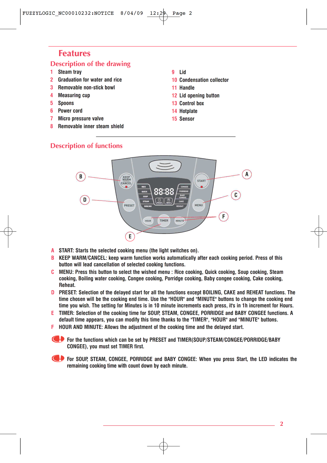 Tefal RK701470 manual 