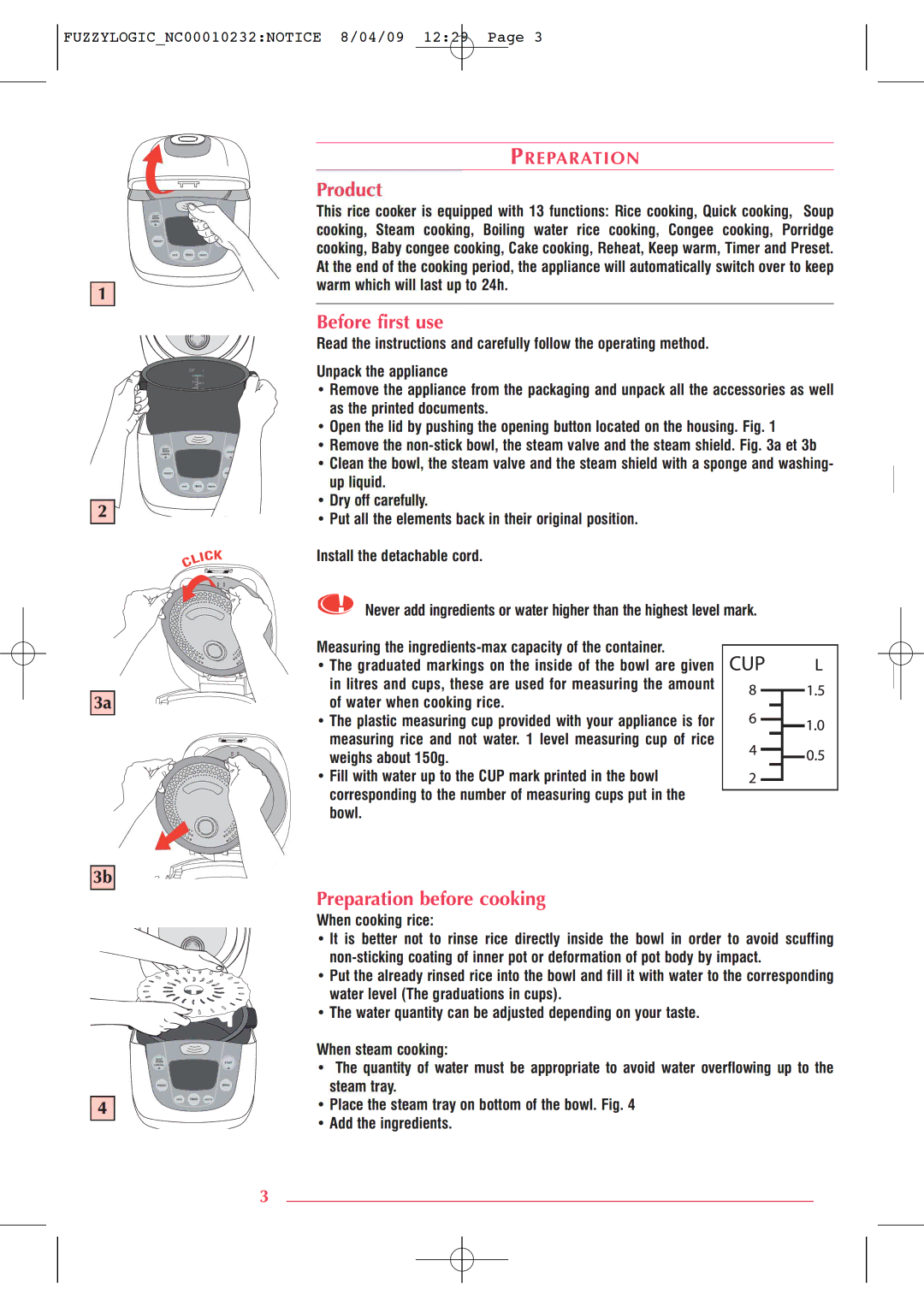 Tefal RK701470 manual 