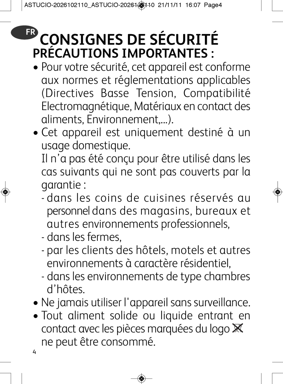 Tefal SK500028 manual Dans les fermes, Dans les environnements de type chambres d’hôtes 