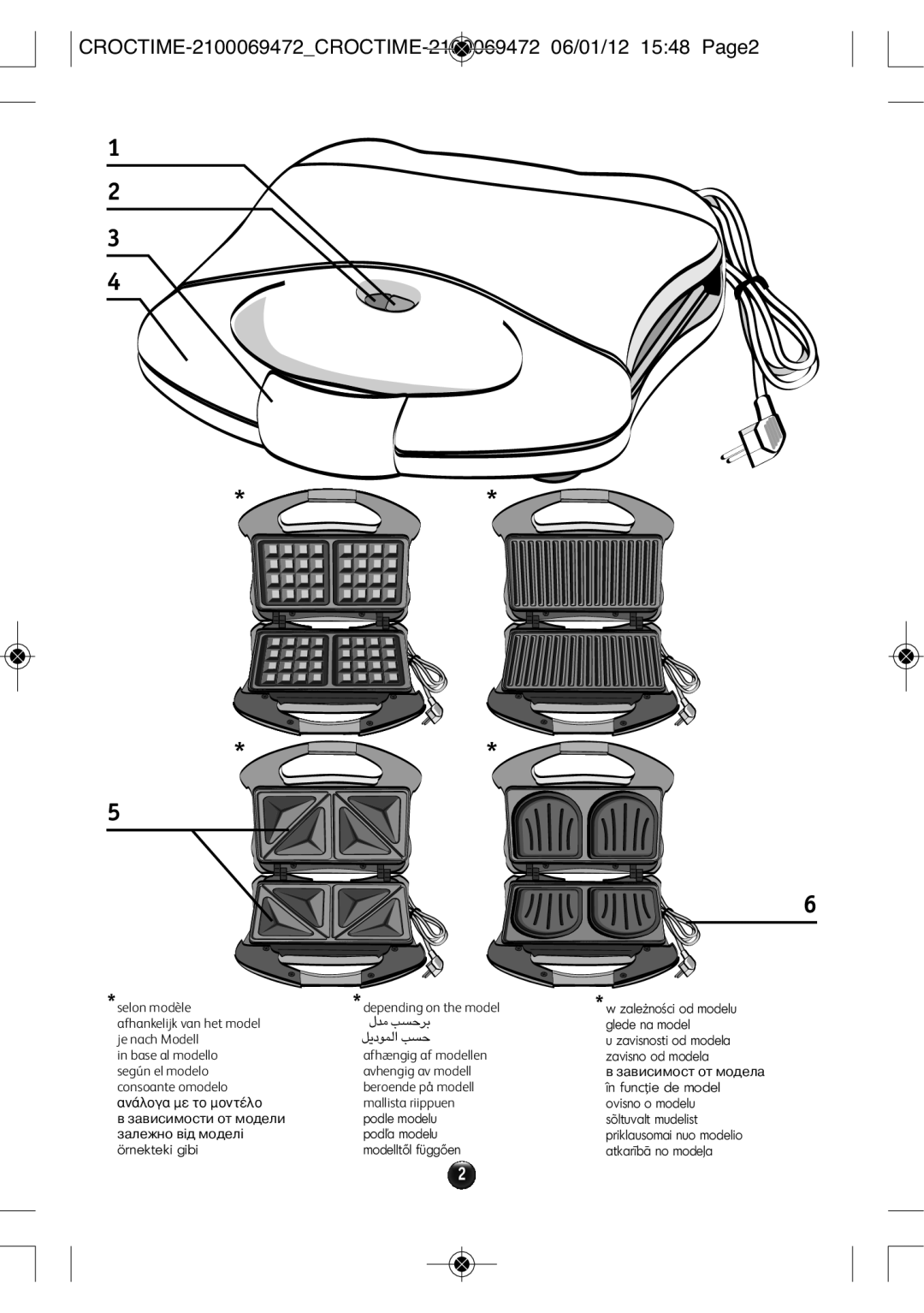 Tefal SM152233, SM152282, SM152234, SM152213 manual CROCTIME-2100069472CROCTIME-2100069472 06/01/12 1548 PAGE2, «∞Luœ¥q ºV 