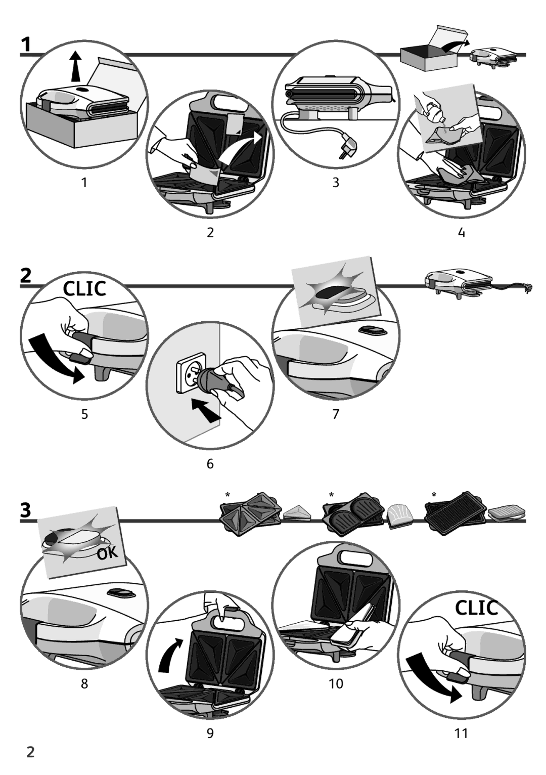 Tefal SM155082, SM155074, SM155012, SM155038, SM155084 manual Clic 