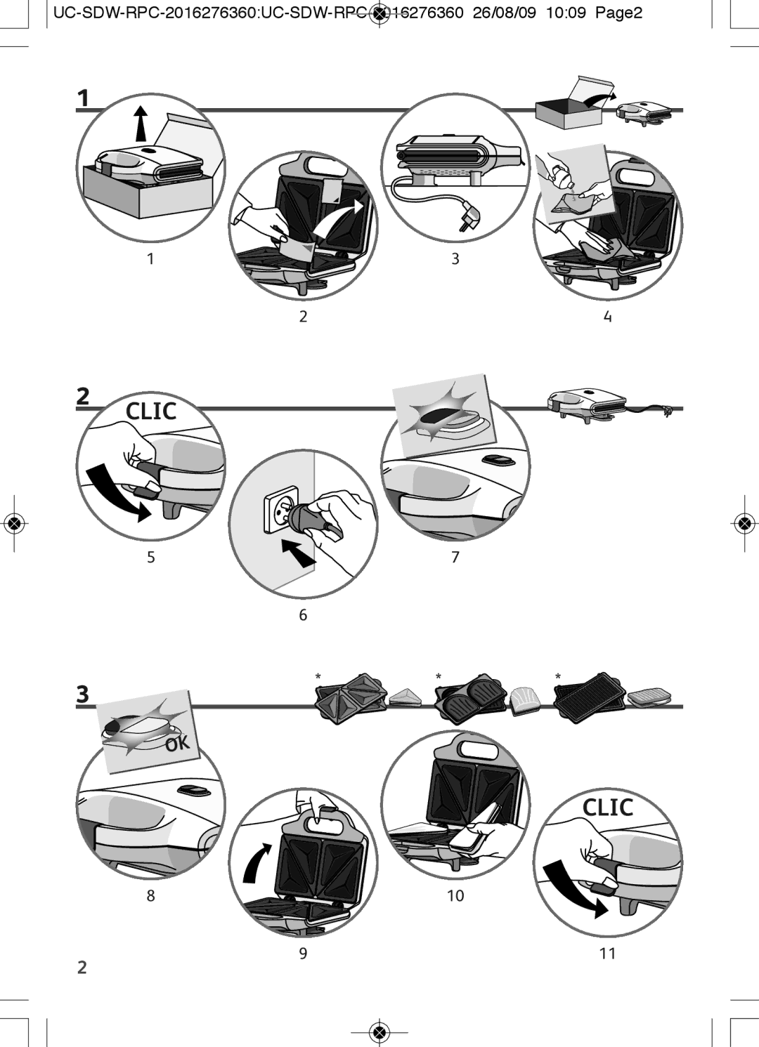 Tefal SM155174, SM155152, SM155184 manual Clic 