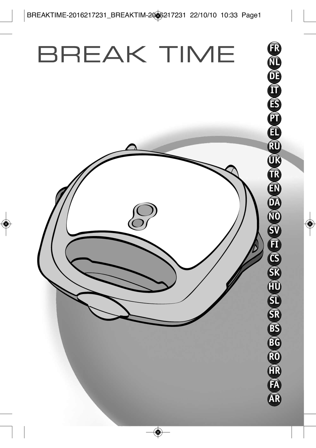 Tefal SM271941 manual Break Time 