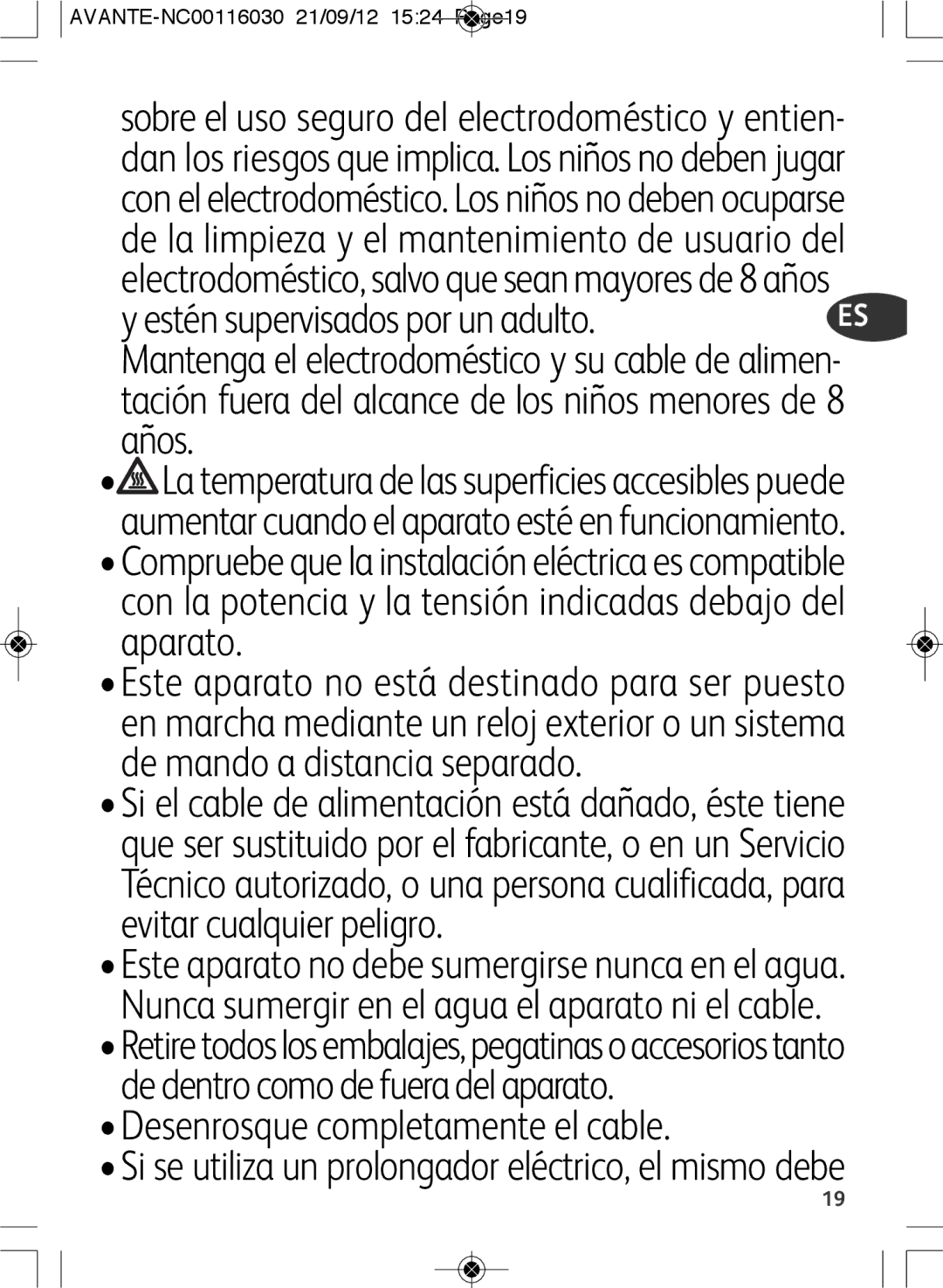 Tefal SM603833 manual Desenrosque completamente el cable 