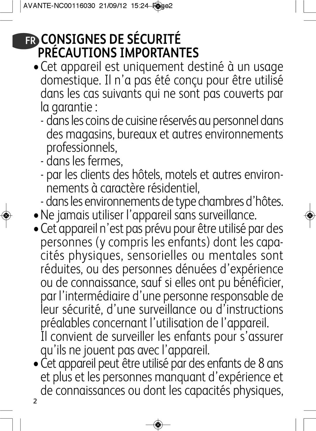 Tefal SM603833 manual FR Consignes DE Sécurité Précautions Importantes 