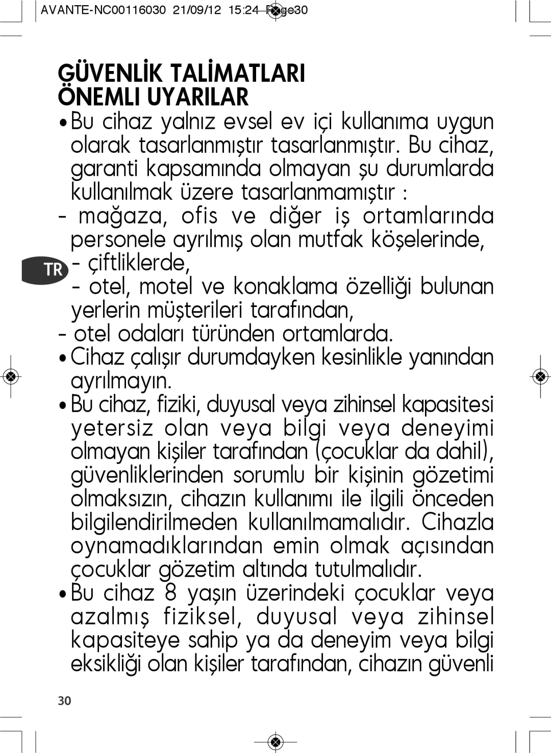 Tefal SM603833 manual Güvenlİk Talİmatlari Önemli Uyarilar 