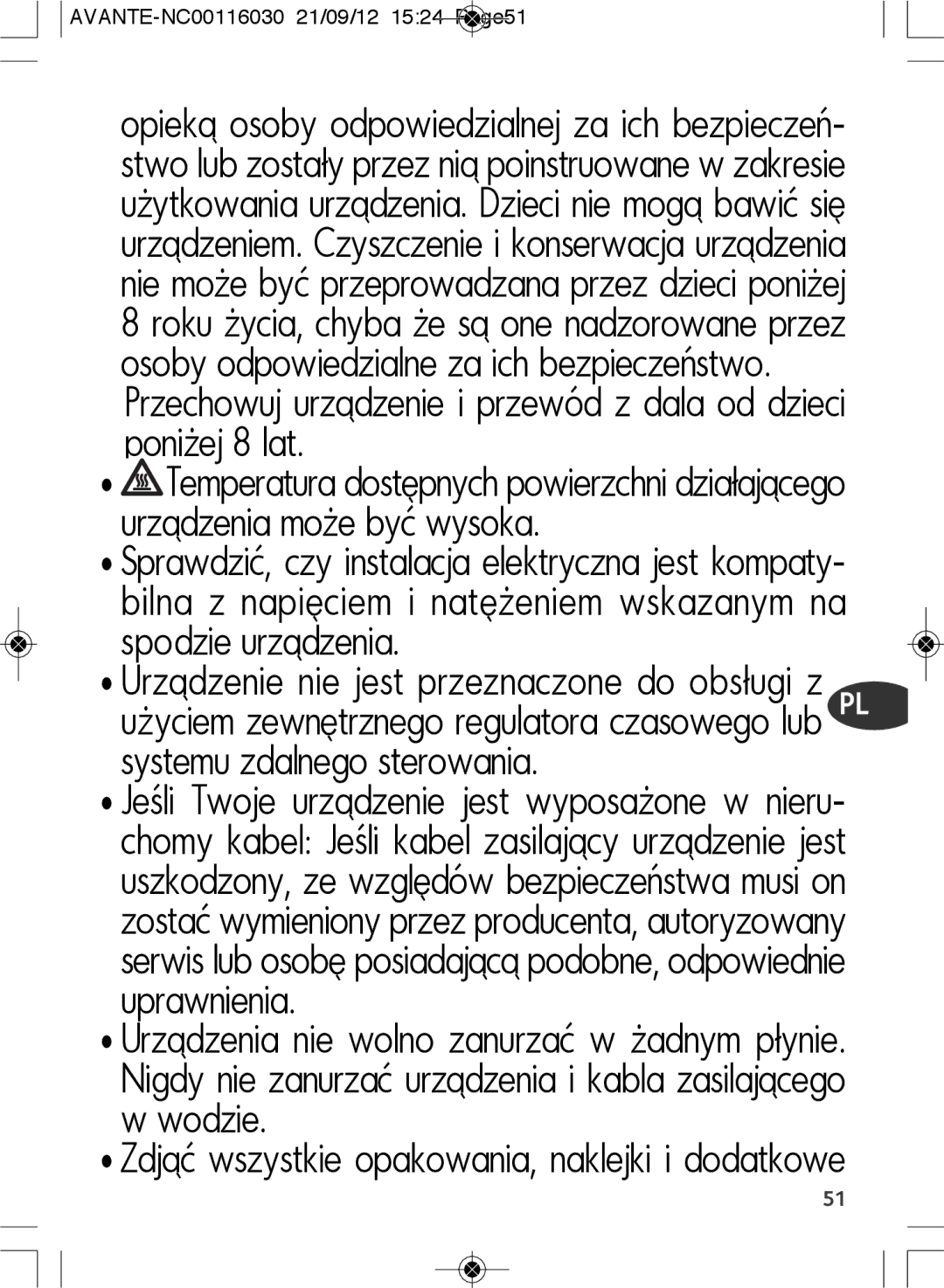 Tefal SM603833 manual Zdjąć wszystkie opakowania, naklejki i dodatkowe 