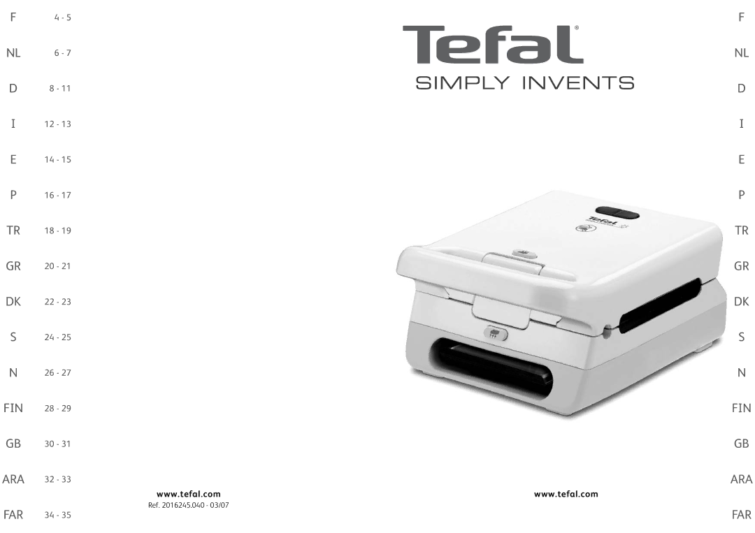 Tefal SW321812 manual Simply Invents, Ref .040 03/07 