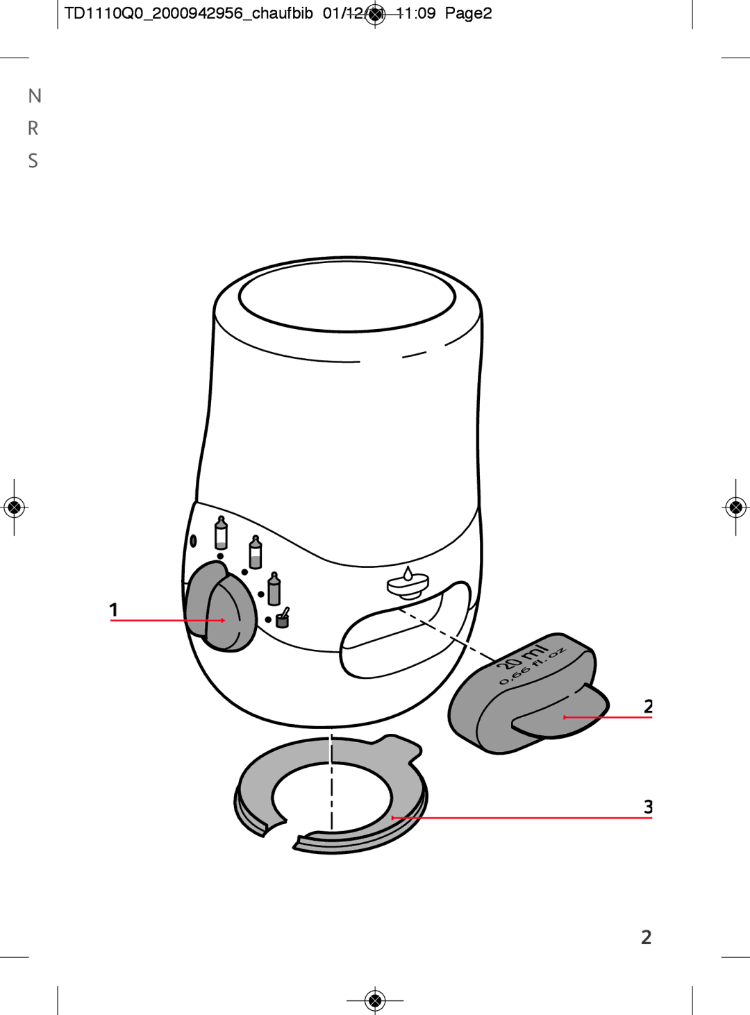 Tefal TD1110K0 manual TD1110Q02000942956chaufbib 01/12/11 1109 Page2 