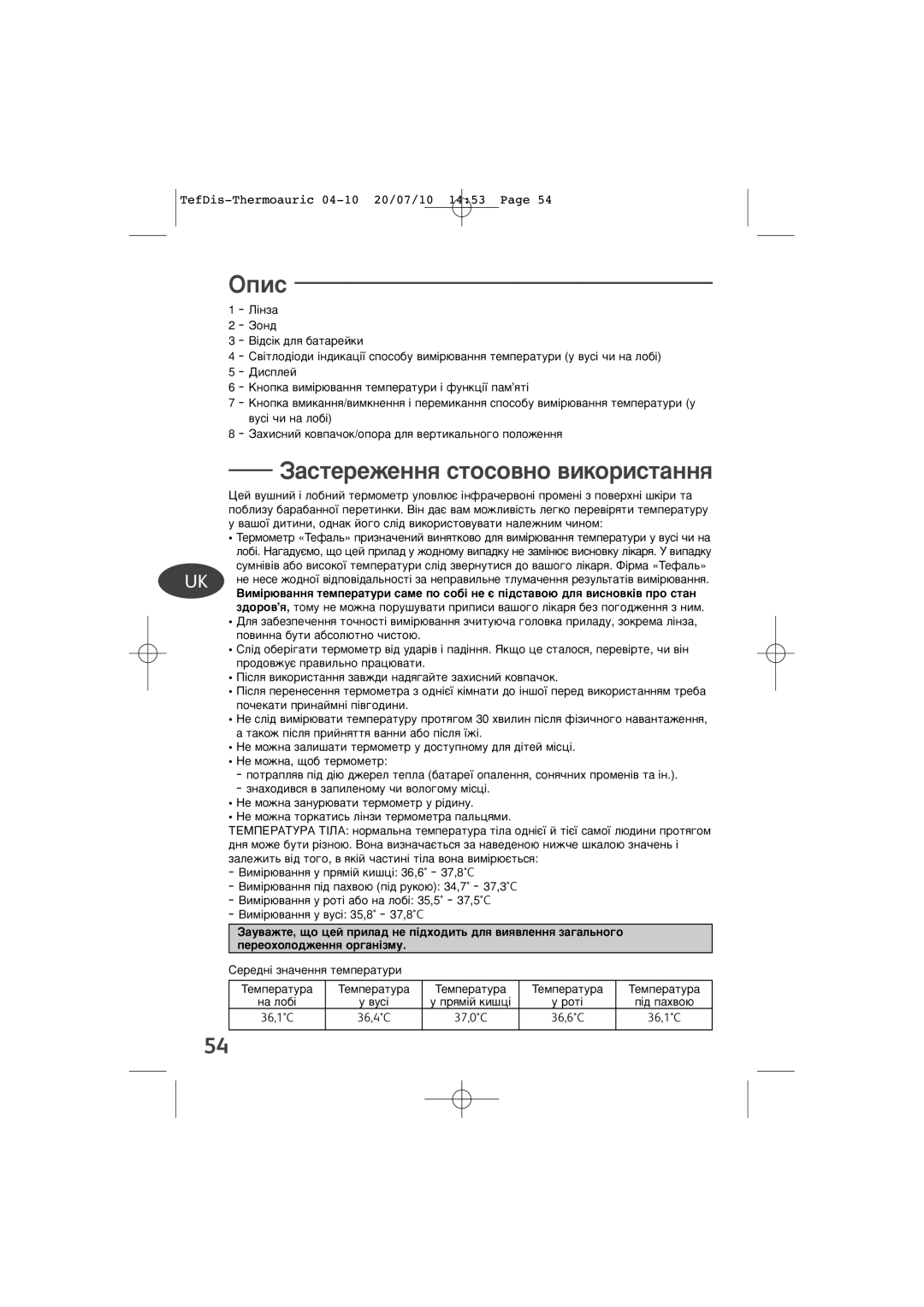 Tefal TD1400K0 manual Éôëò, ‡ÒÚÂÂÊÂÌÌﬂ ÒÚÓÒÓ‚ÌÓ ‚ËÍÓËÒÚ‡ÌÌﬂ, Ñëòôîâè, Ôó˜Âí‡Úë Ôëì‡Èïì¥ Ô¥‚„Ó‰Ëìë, Óú¥ 