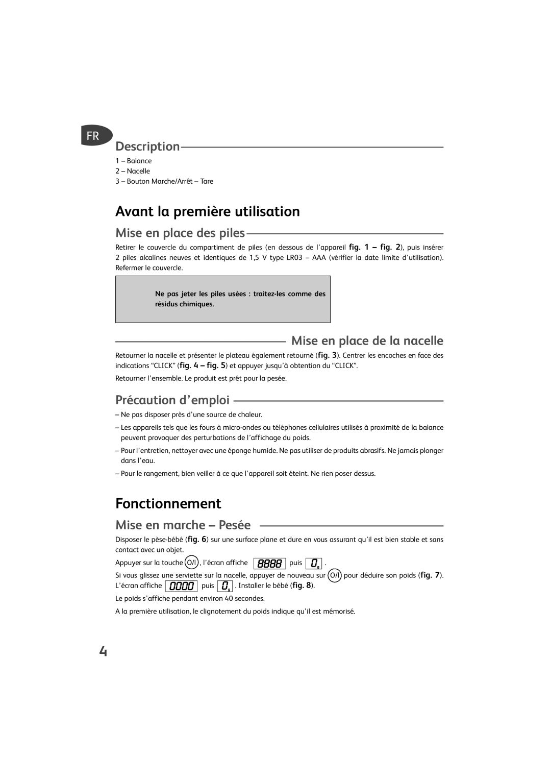 Tefal TD4000K0 manual Avant la première utilisation, Fonctionnement 