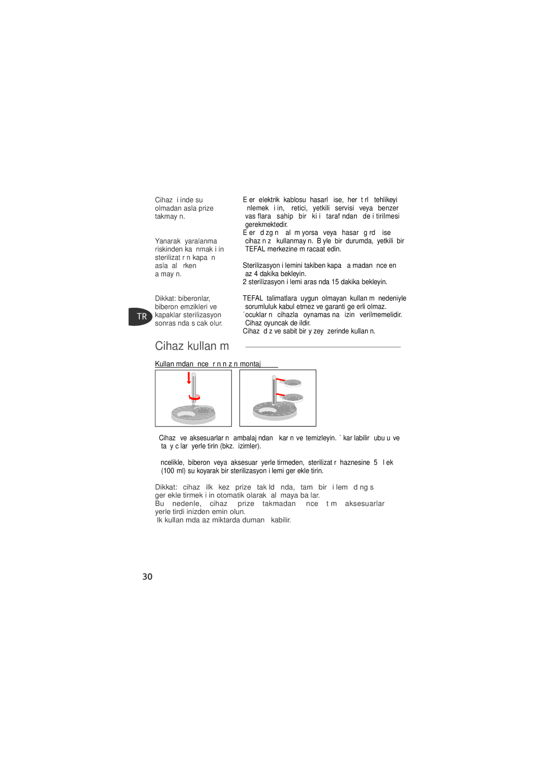 Tefal TD4200K0 manual Cihaz kullan 