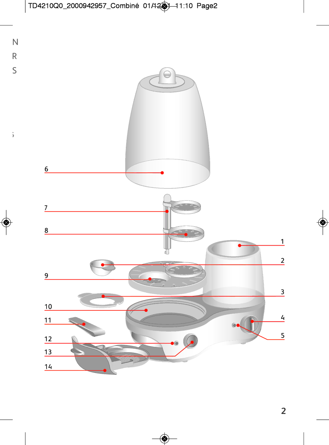 Tefal TD4210K0 manual TD4210Q02000942957Combiné 01/12/11 1110 Page2 