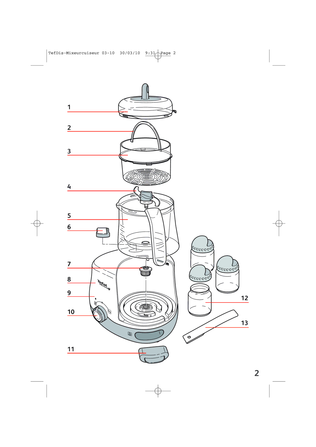 Tefal TD7000K0 manual TefDis-Mixeurcuiseur 03-10 30/03/10 931 