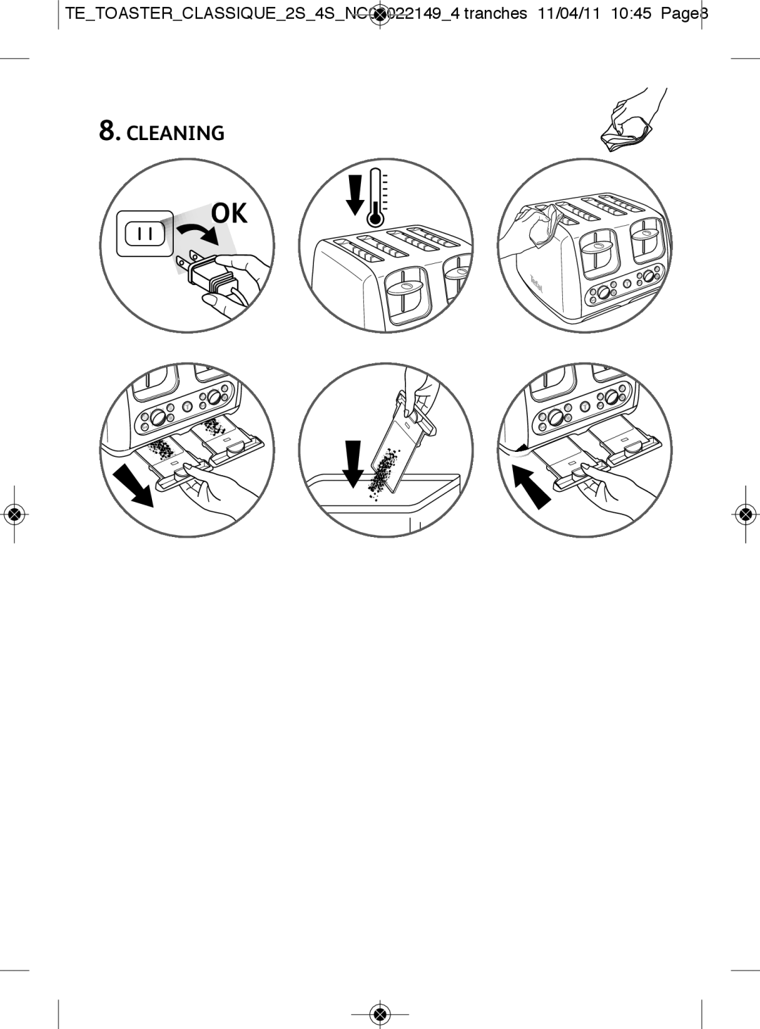 Tefal TF370515 manual Cleaning 