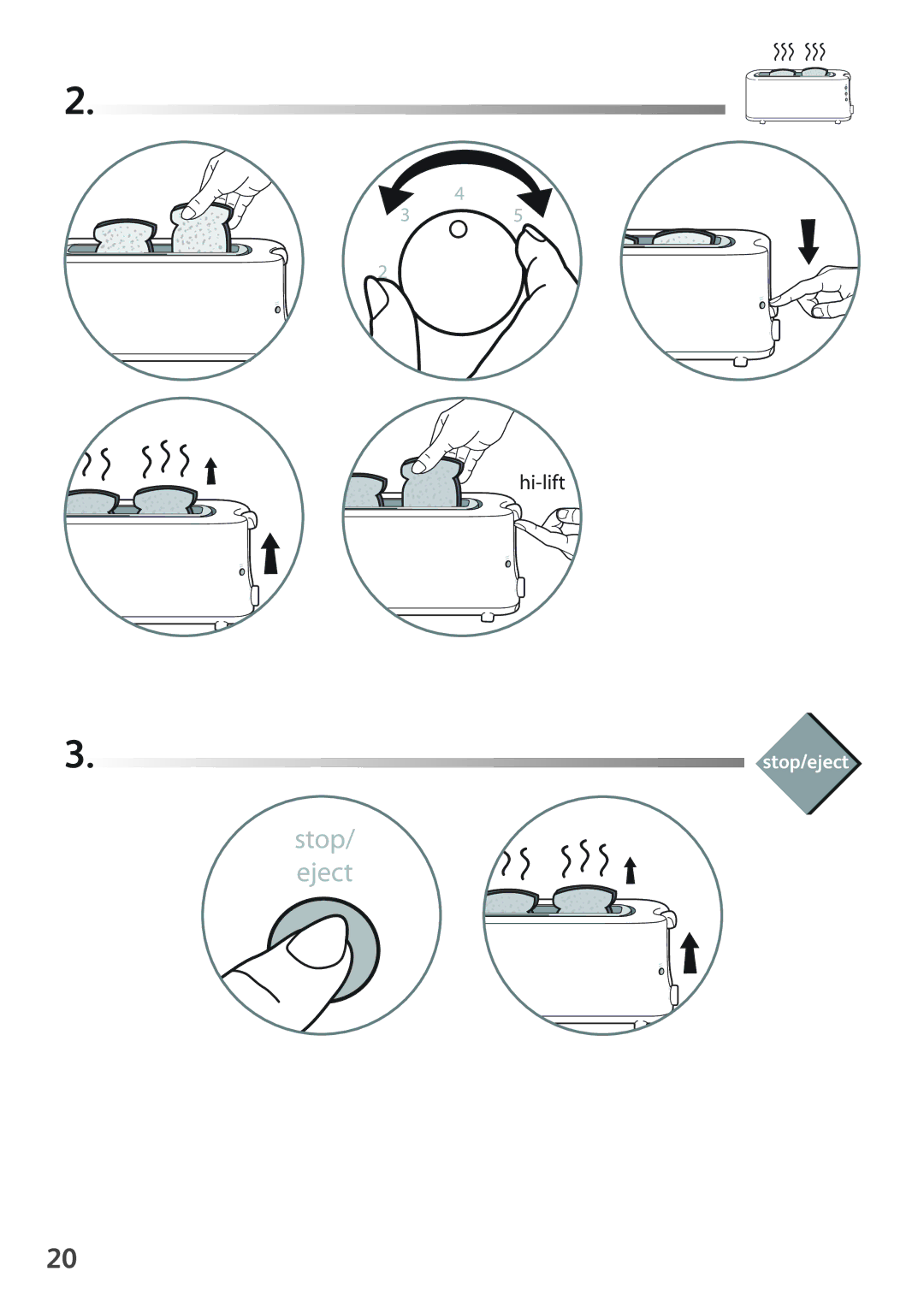 Tefal TL180030 manual Stop/eject 