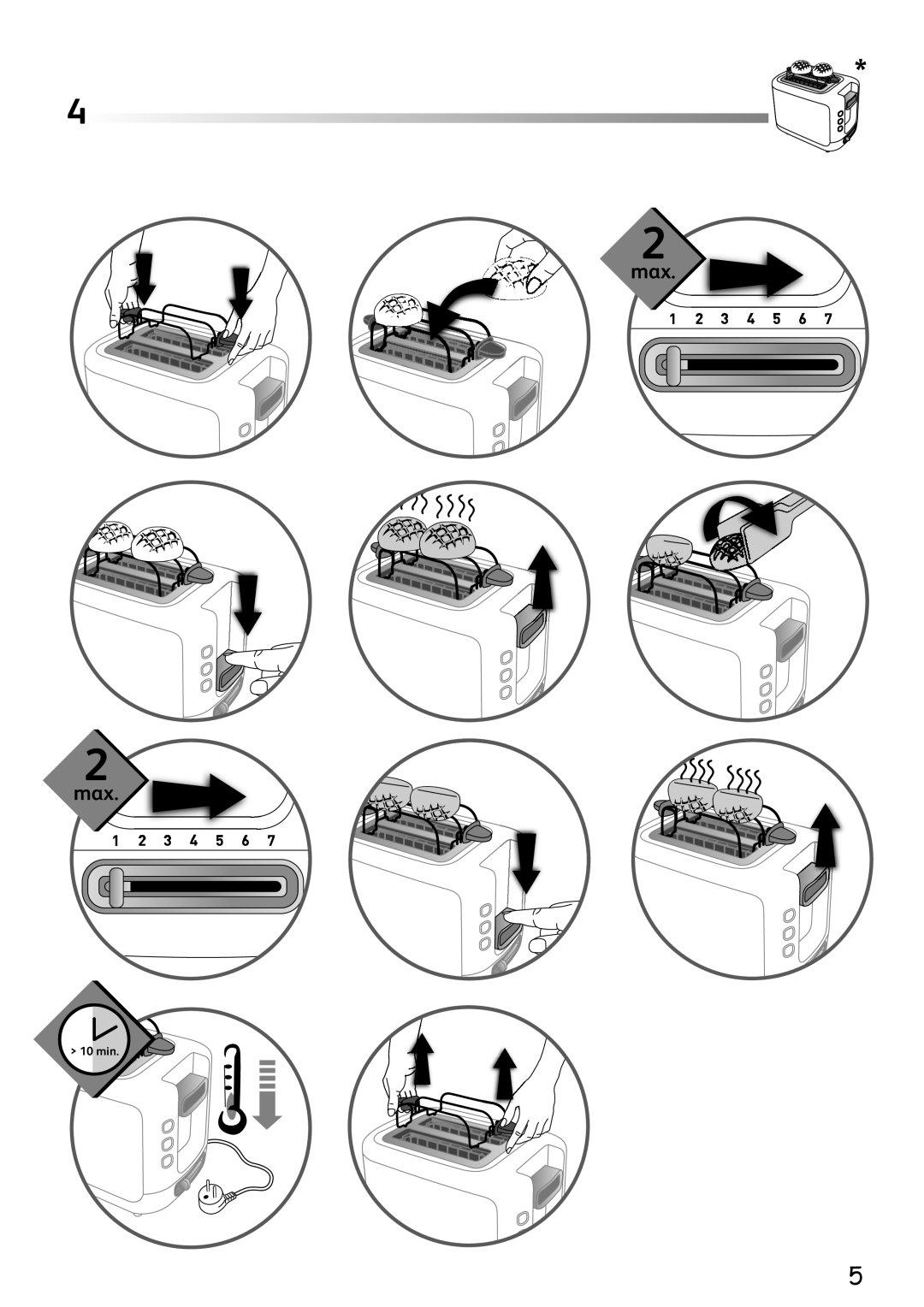 Tefal TL360130, TL3601CH manual 10 min 