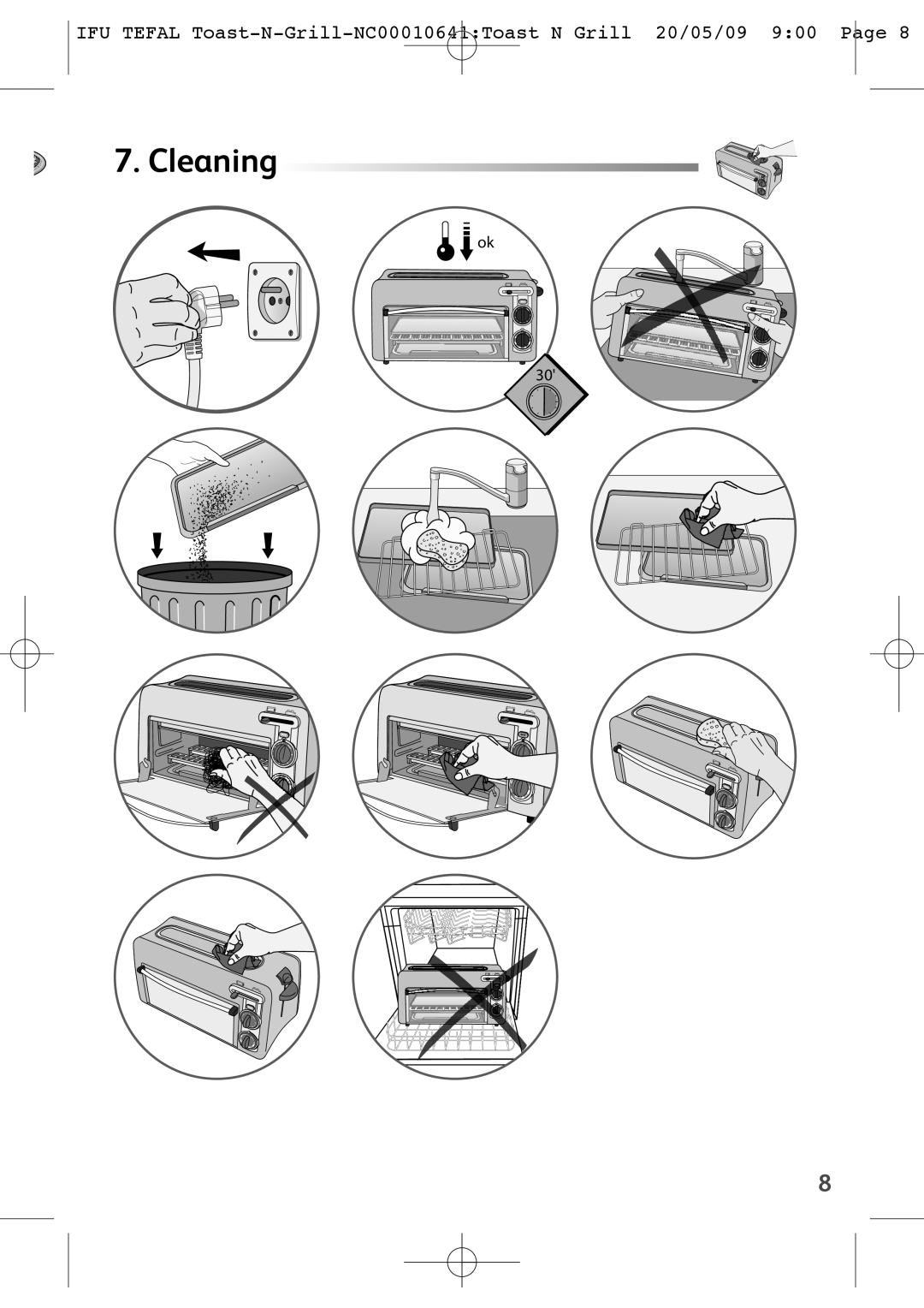 Tefal TL600071, TL600070, TL600030, TL600015 manual Cleaning 