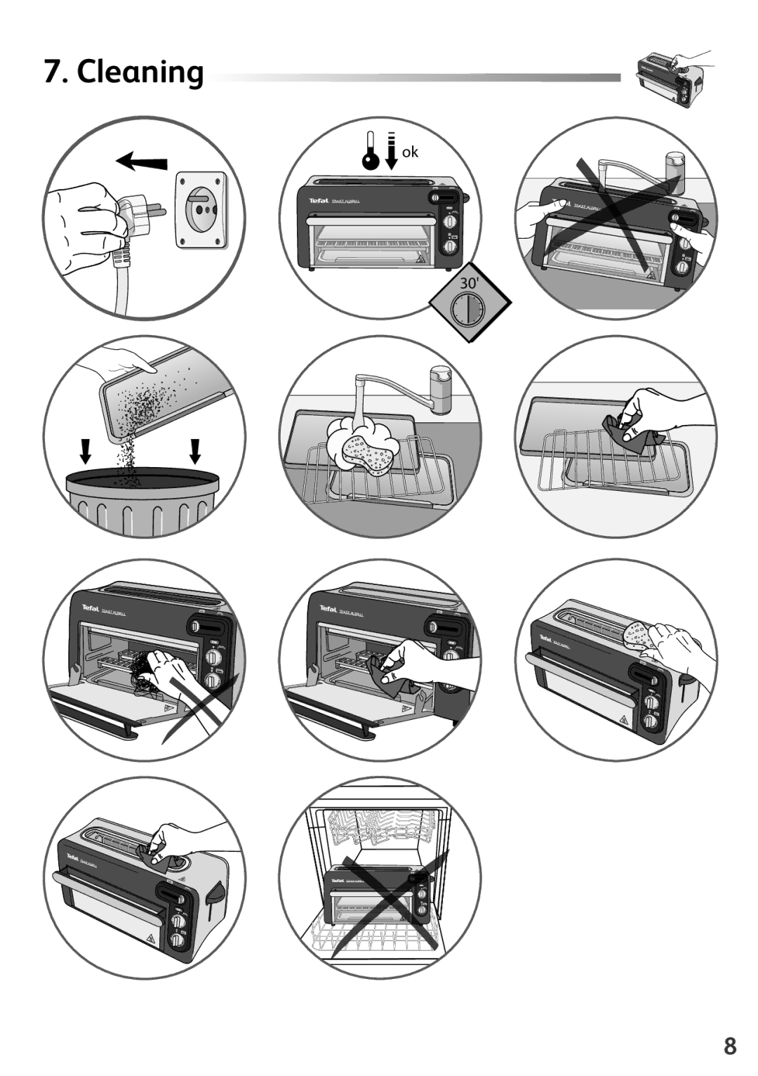 Tefal TL600830 manual Cleaning 