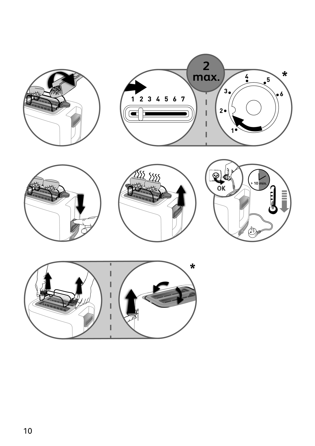 Tefal TT1618DE manual 10 MIN 