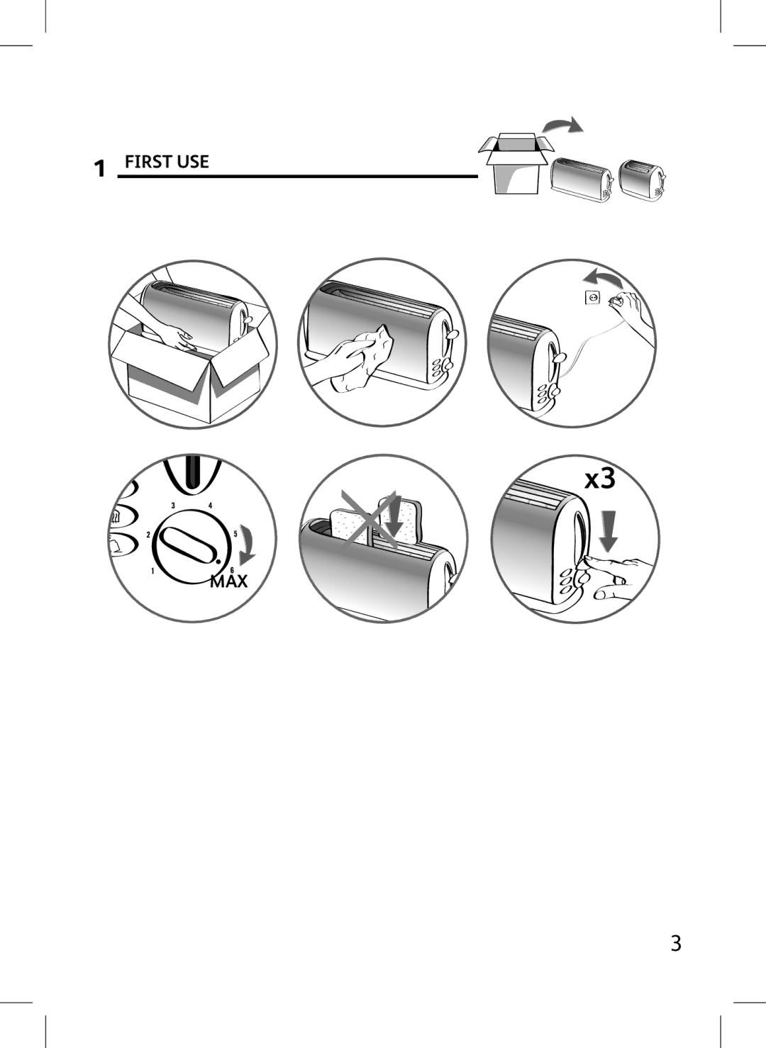 Tefal TT176270, TT176230, TT176231, TT176232, TT176233 manual First USE MAX 