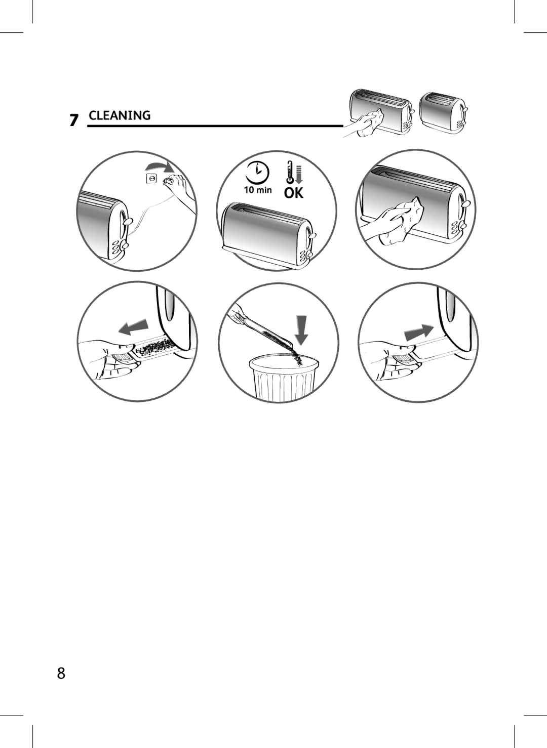 Tefal TT176270, TT176230, TT176231, TT176232, TT176233 manual Cleaning 