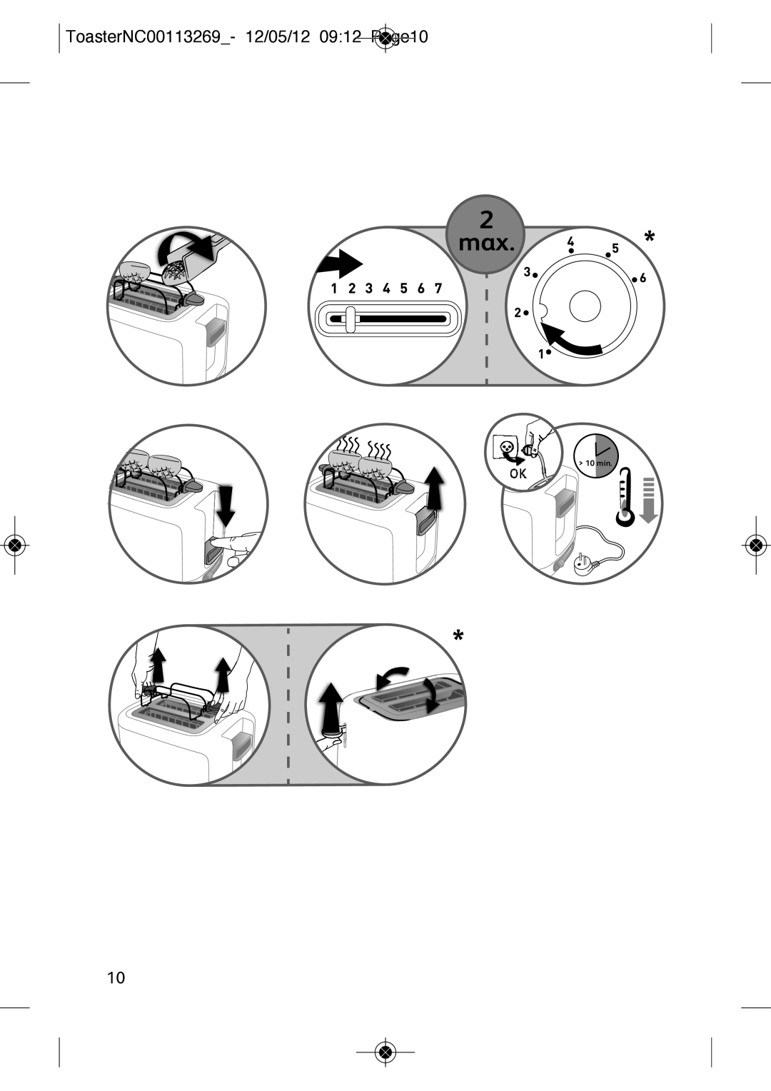 Tefal TT210130, TT210132 manual ToasterNC00113269- 12/05/12 0912 Page10 